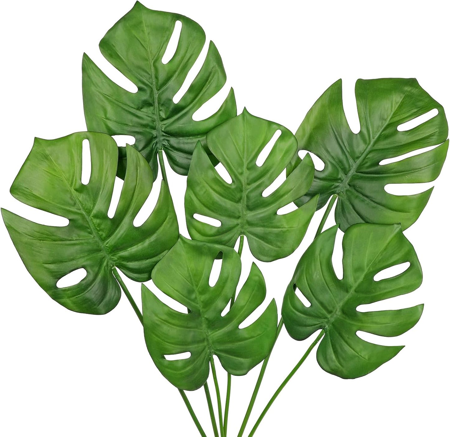 2PCS Artificial Calla Lily Leaves Plants 26.8" Fake Tropical Alocasia Bush Tree Large Faux Greenery Stem Shrubs for Indoor Outdoor Home Garden Arrangement Jungle Safari Wedding Party Decor