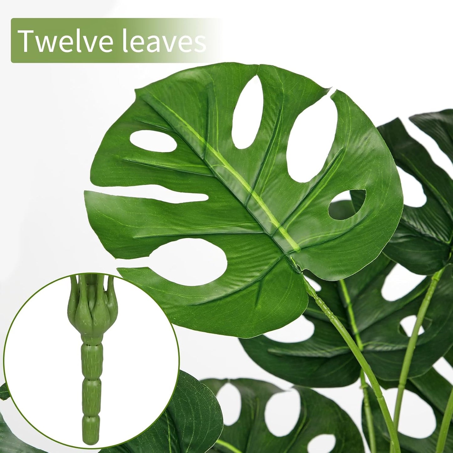 2PCS Artificial Calla Lily Leaves Plants 26.8" Fake Tropical Alocasia Bush Tree Large Faux Greenery Stem Shrubs for Indoor Outdoor Home Garden Arrangement Jungle Safari Wedding Party Decor