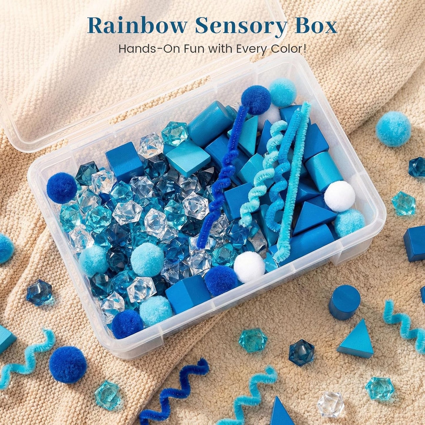 150PCS Assorted Blue Fake Ice Rocks Vase Fillers, Aquarium Gravels Small Stones for Fish Tanks Decorations Home Table Scatter