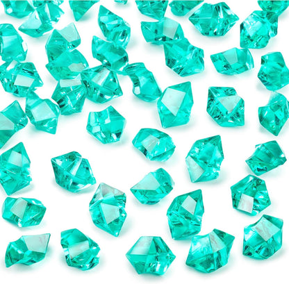 150PCS Assorted Blue Fake Ice Rocks Vase Fillers, Aquarium Gravels Small Stones for Fish Tanks Decorations Home Table Scatter