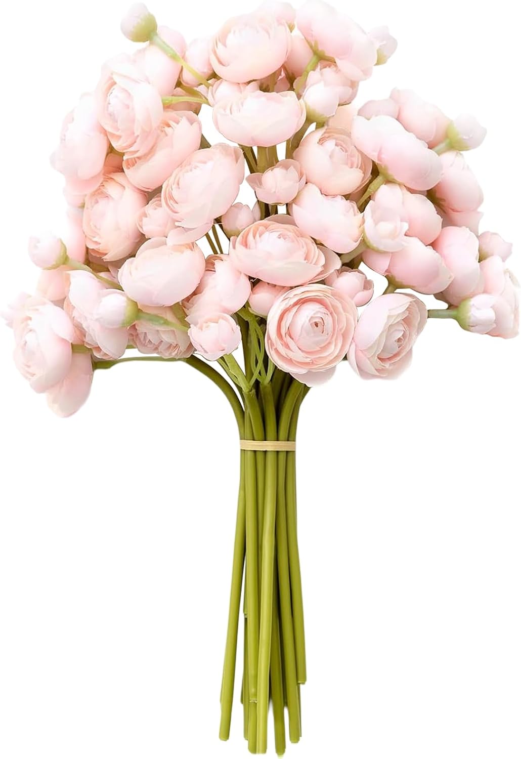 18 Pcs Ranunculus Artificial Fake Plants Flowers,White Faux Silk Mini Flowers for DIY Bouquets Bulk Faux Wedding Filler Home Centerpieces Arrangements Bridal Christmas Decorations
