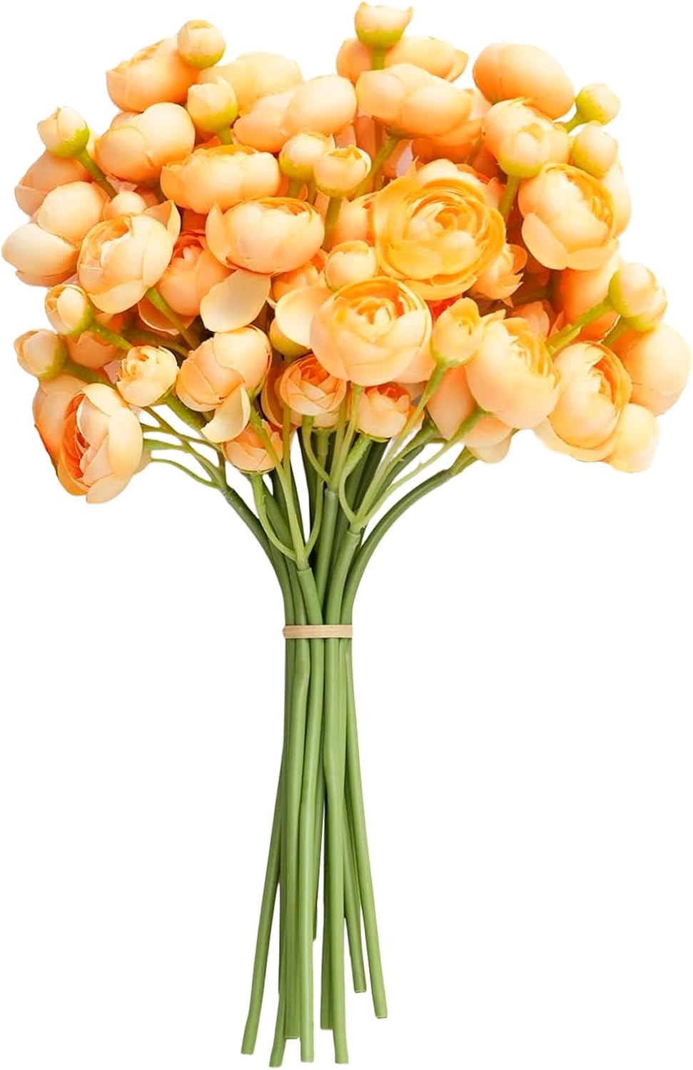 18 Pcs Ranunculus Artificial Fake Plants Flowers,White Faux Silk Mini Flowers for DIY Bouquets Bulk Faux Wedding Filler Home Centerpieces Arrangements Bridal Christmas Decorations
