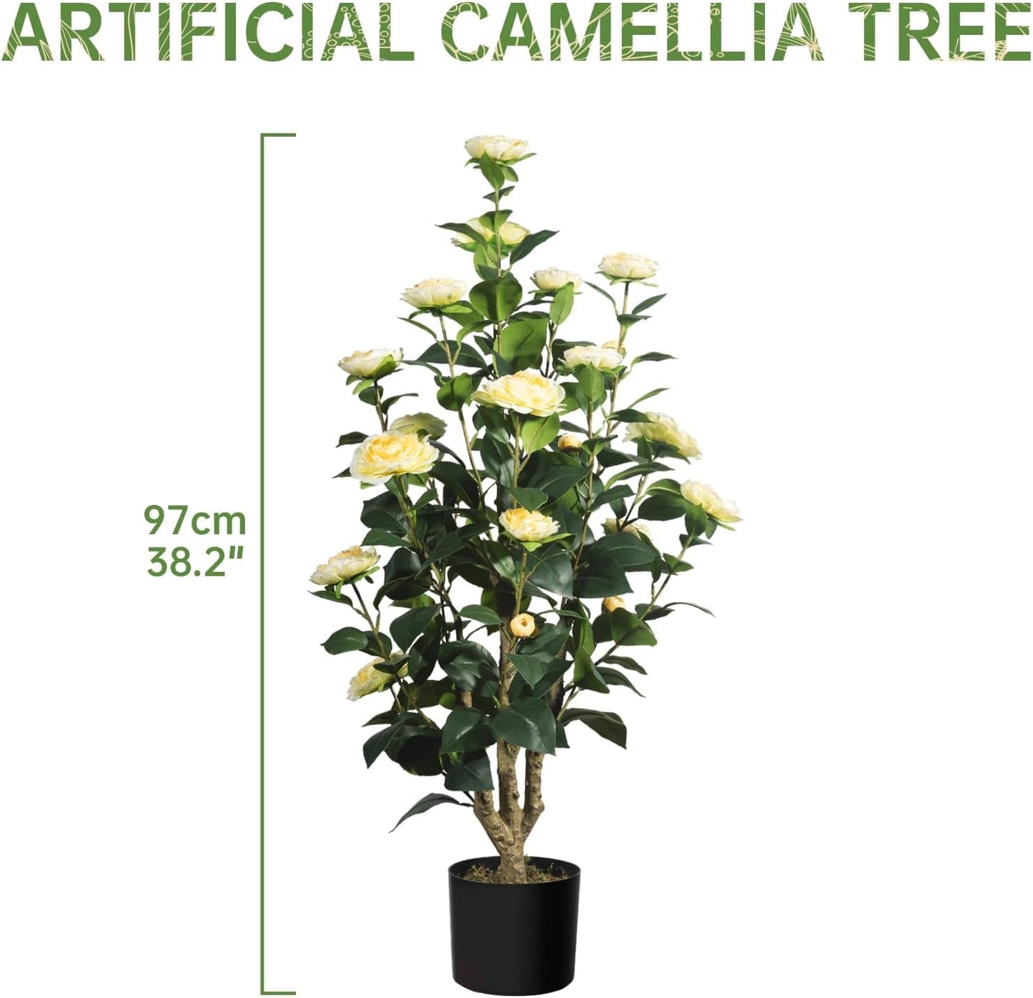 Artificial Lemon Tree, 5 feet Indoor Fake Plants, Comes with 21 Simulated Lemon Fruits, Adjustable Branches, for Home Living Room Decorations and Office Decorations
