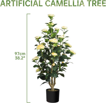 Artificial Lemon Tree, 5 feet Indoor Fake Plants, Comes with 21 Simulated Lemon Fruits, Adjustable Branches, for Home Living Room Decorations and Office Decorations