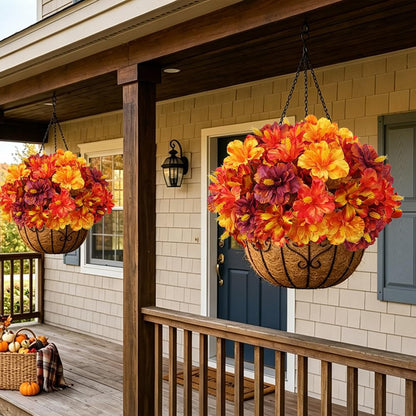 3 Bundles Artificial Hibiscus Flowers 13in, Short Faux Hibiscus Stems with Full Blooms, Silk Tropical Flowers for Small Vase, Hanging Basket, Centerpiece, Party, Indoor Outdoor Decor, Red