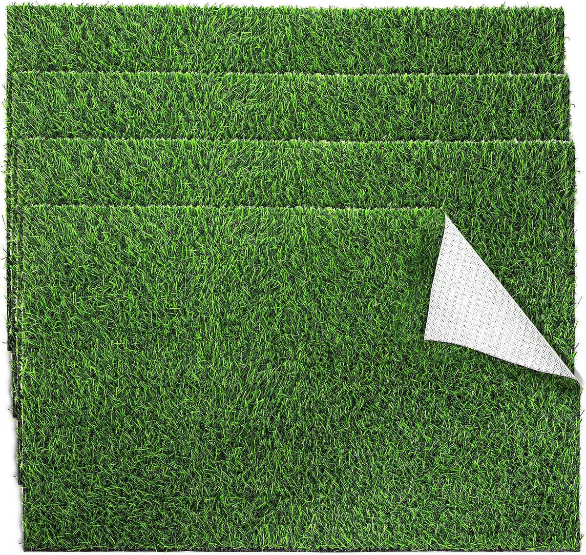 4 Pack Artificial Grass Guinea Pig Pee Pads, 15.7 × 23.6 Inch Fake Grass Rug Rabbit Grass Mat Dog Grass Pee Pads Artificial Turf Pet Grass Mat, Reusable Puppy Training Turf Mat