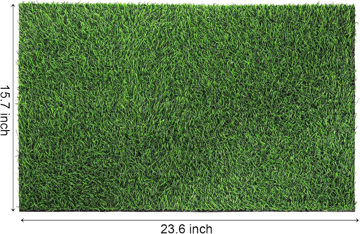 4 Pack Artificial Grass Guinea Pig Pee Pads, 15.7 × 23.6 Inch Fake Grass Rug Rabbit Grass Mat Dog Grass Pee Pads Artificial Turf Pet Grass Mat, Reusable Puppy Training Turf Mat
