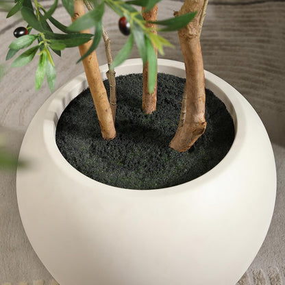 8FT Artificial Ficus Tree, Indoor Faux Ficus Plant with Realistic Leaves & Natural Wood Trunk, 8ft Tall, Green, All Seasons, Perfect for Living Room Home Decor